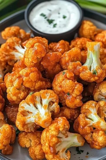 Buffalo-Blumenkohl Heißluftfritteuse Rezept einfach zubereiten